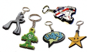 stepped 2-d soft pvc keyring & zip pulls