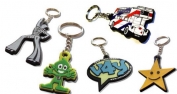 stepped 2-d soft pvc keyring & zip pulls